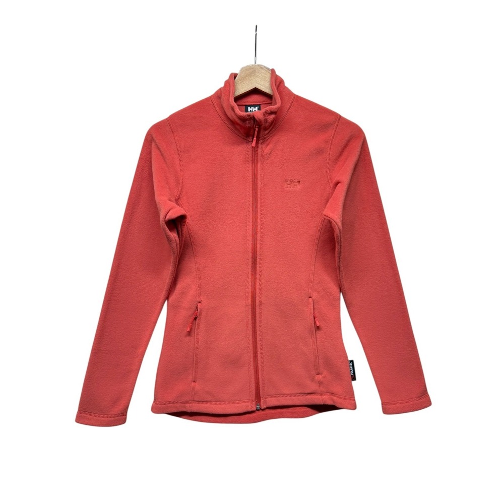 Helly Hansen Women Lightweight Fleece Jacket Coral Orange 1/4 Zip Polartec Sz S